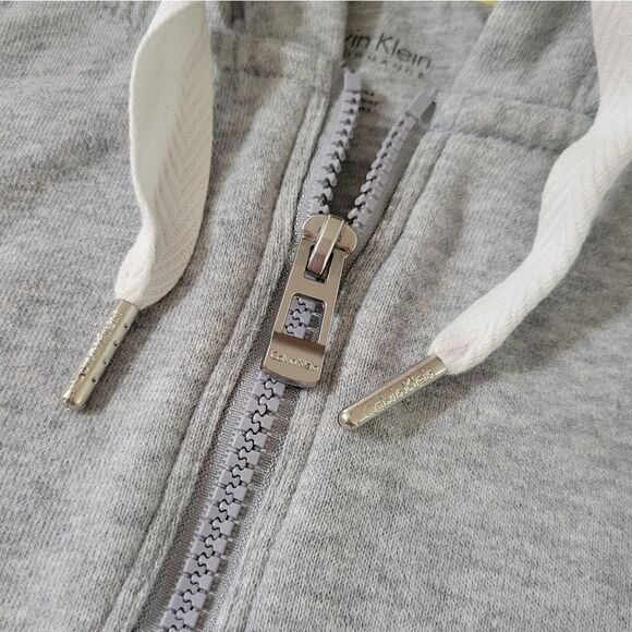 Calvin Klein Performance Women's Gray Quarter Zip Pullover Hoodie - Picture 11 of 15